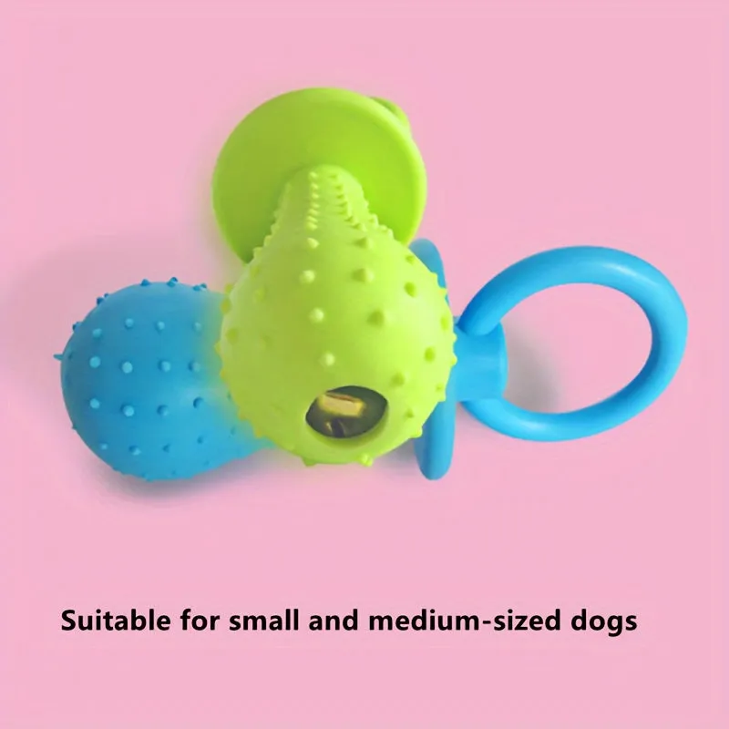 1pc Dog Chew Toy - Squeaky Dumbbell For Grinding Teeth And Playful Exercise