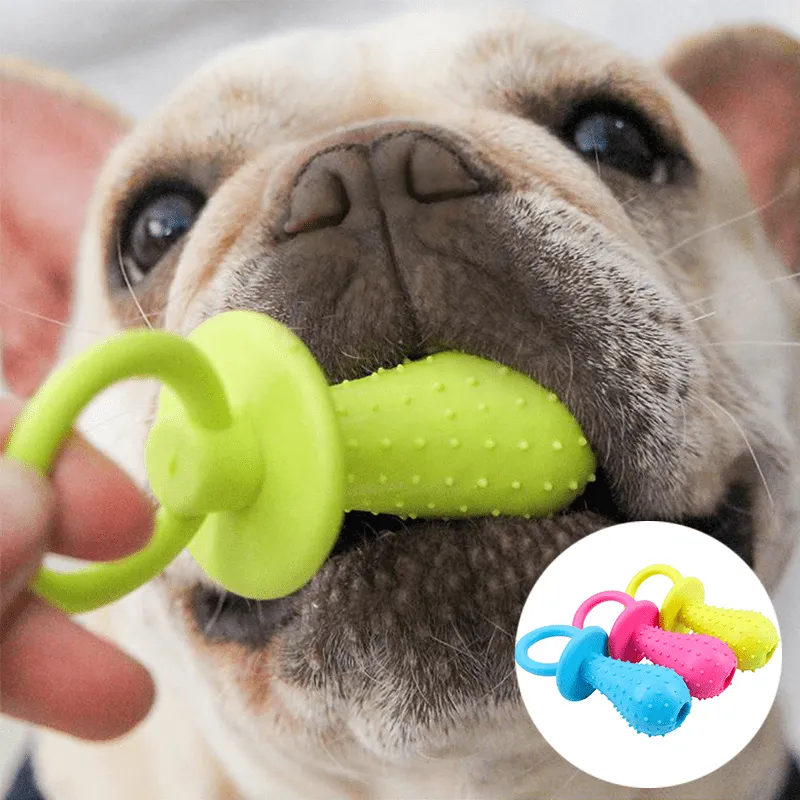 1pc Dog Chew Toy - Squeaky Dumbbell For Grinding Teeth And Playful Exercise