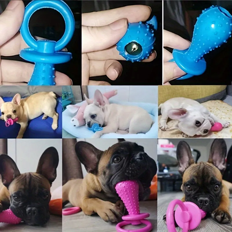 1pc Dog Chew Toy - Squeaky Dumbbell For Grinding Teeth And Playful Exercise