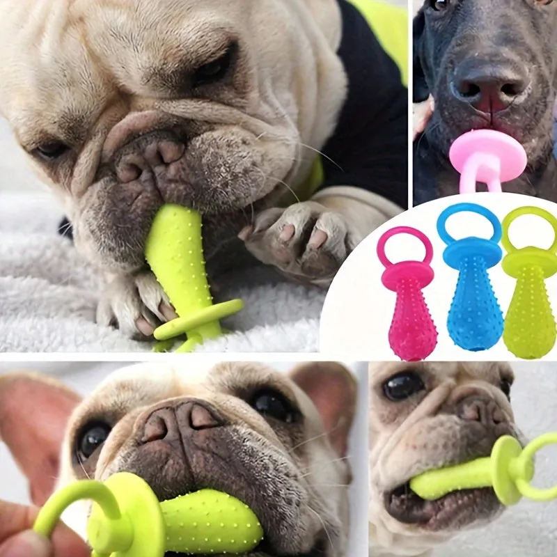 1pc Dog Chew Toy - Squeaky Dumbbell For Grinding Teeth And Playful Exercise