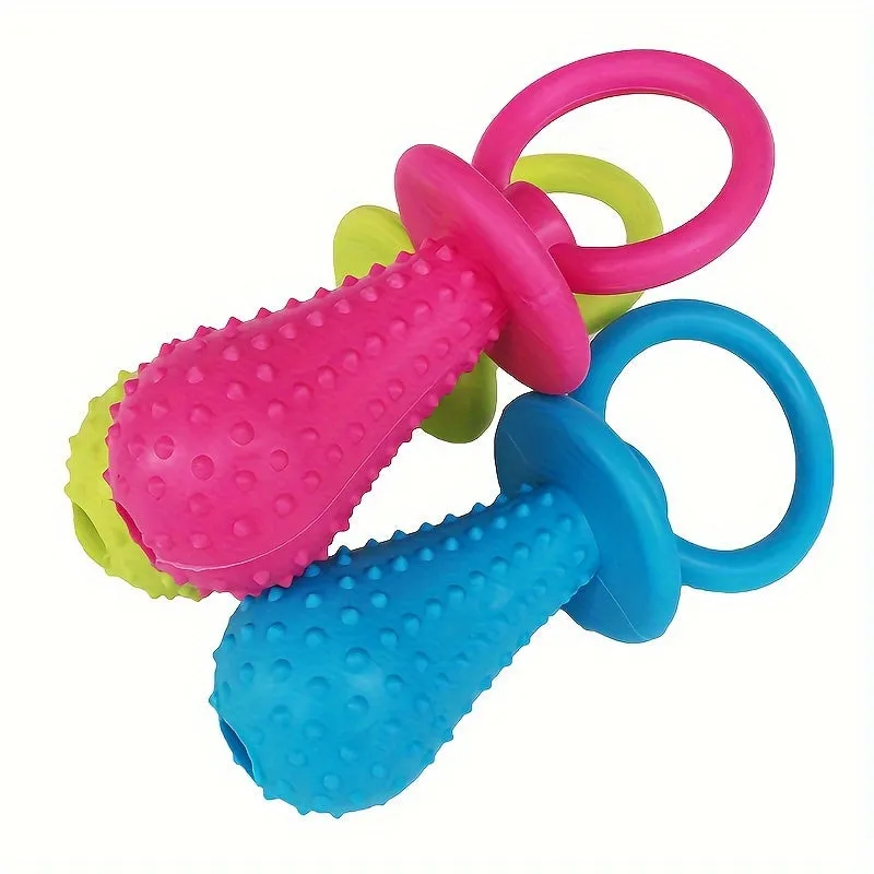 1pc Dog Chew Toy - Squeaky Dumbbell For Grinding Teeth And Playful Exercise