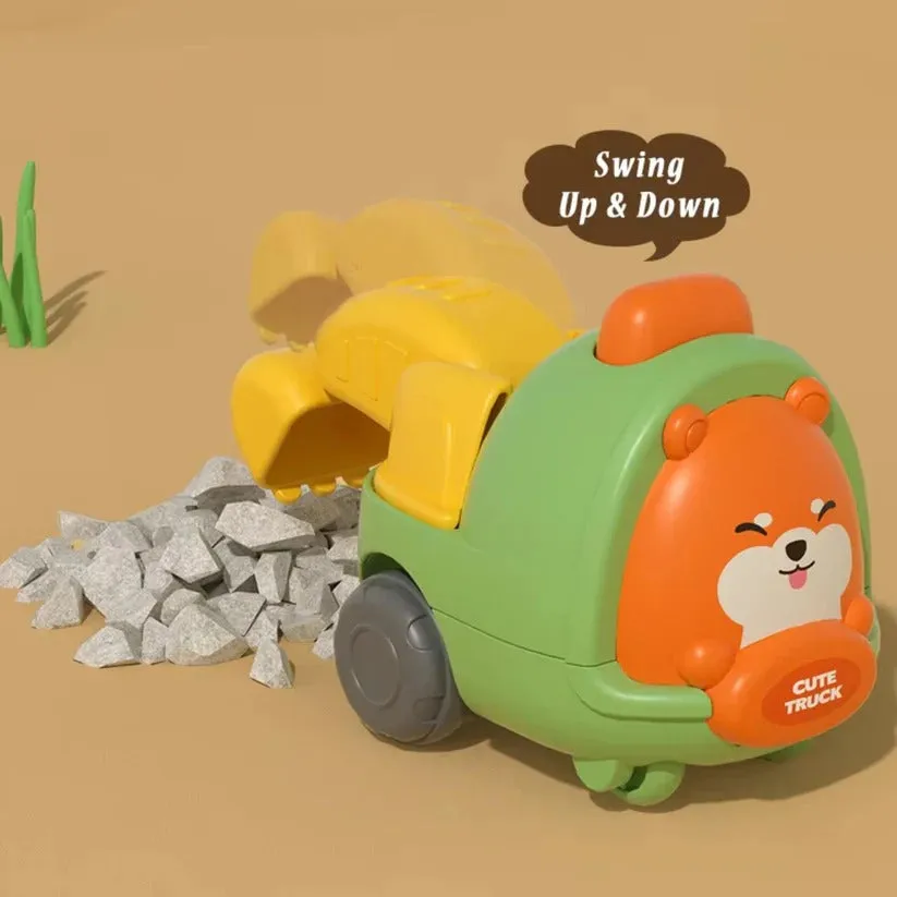 [2 Pack] Maya & Friends Cute Animal Toy Construction Vehicles (4pcs)