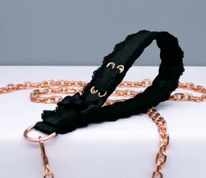 Black Lace Corset Rose Gold Leash