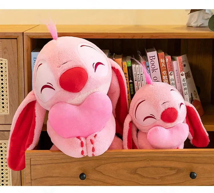 Disney Kawaii Lilo and Stitch Plush Toy | Pink Cherry Blossom Anime Stuffed Plushie, Soft Gift for Kids