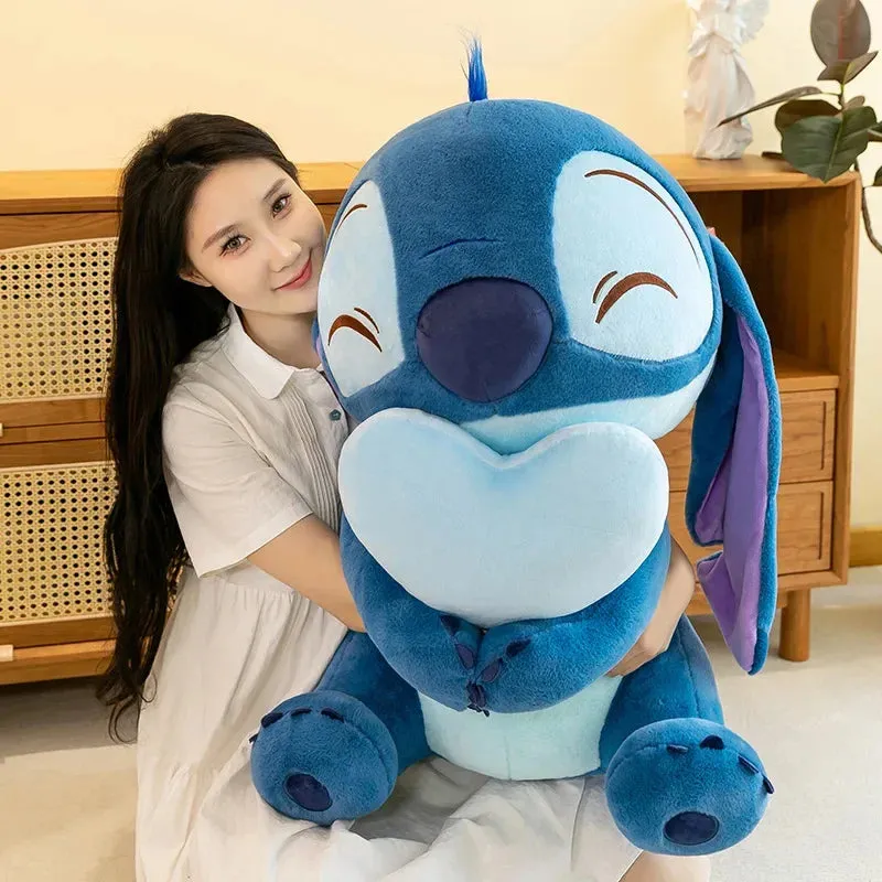 Disney Kawaii Lilo and Stitch Plush Toy | Pink Cherry Blossom Anime Stuffed Plushie, Soft Gift for Kids