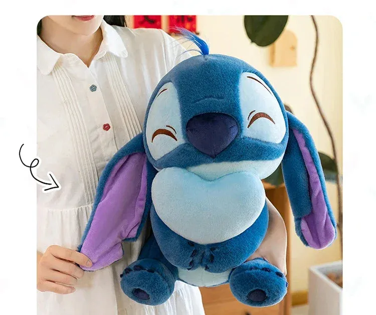 Disney Kawaii Lilo and Stitch Plush Toy | Pink Cherry Blossom Anime Stuffed Plushie, Soft Gift for Kids