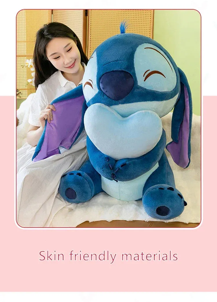 Disney Kawaii Lilo and Stitch Plush Toy | Pink Cherry Blossom Anime Stuffed Plushie, Soft Gift for Kids