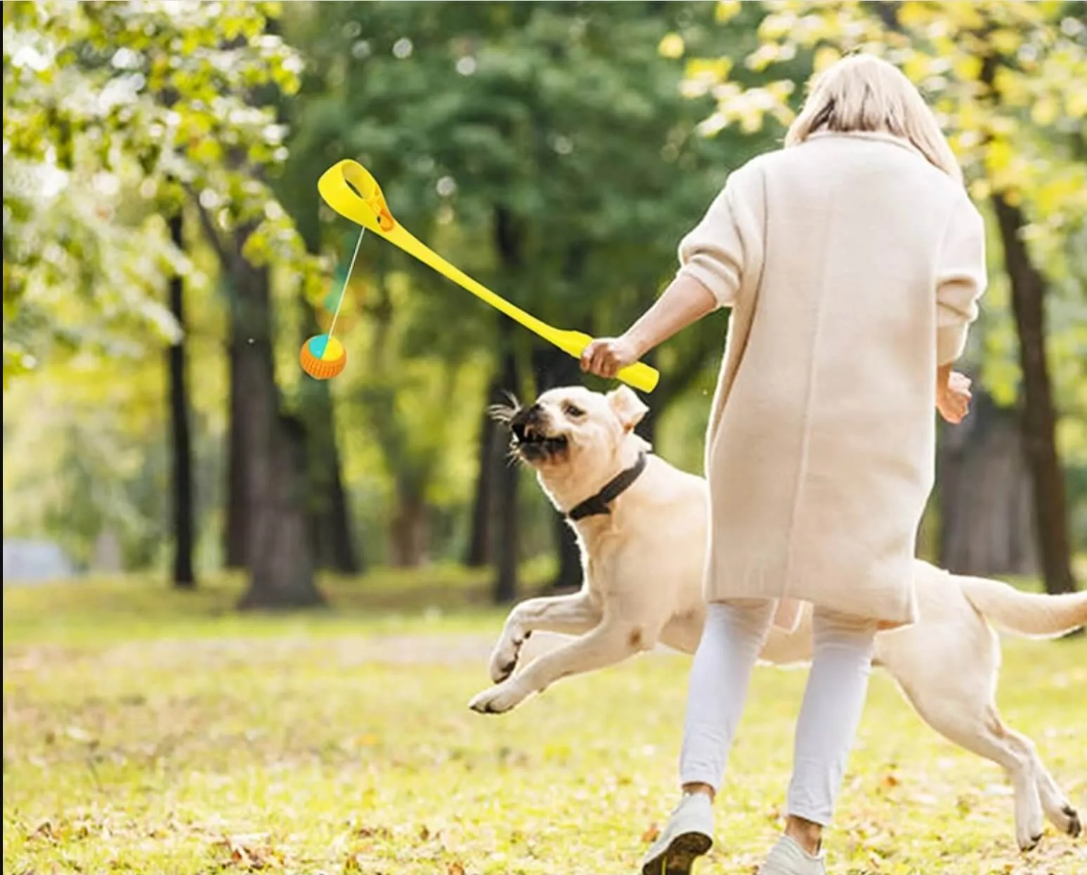 Dog Ball Launcher Thrower Set With Multipurpose Chew Ball