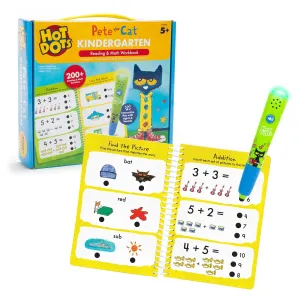 Educational Insights - Hot Dots - Pete the Cat - Kindergarten Reading & Math Workbook