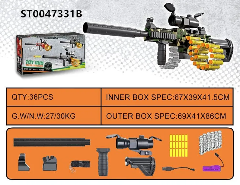 Electric Rechargeable M416 Soft Bullet Toy Gun