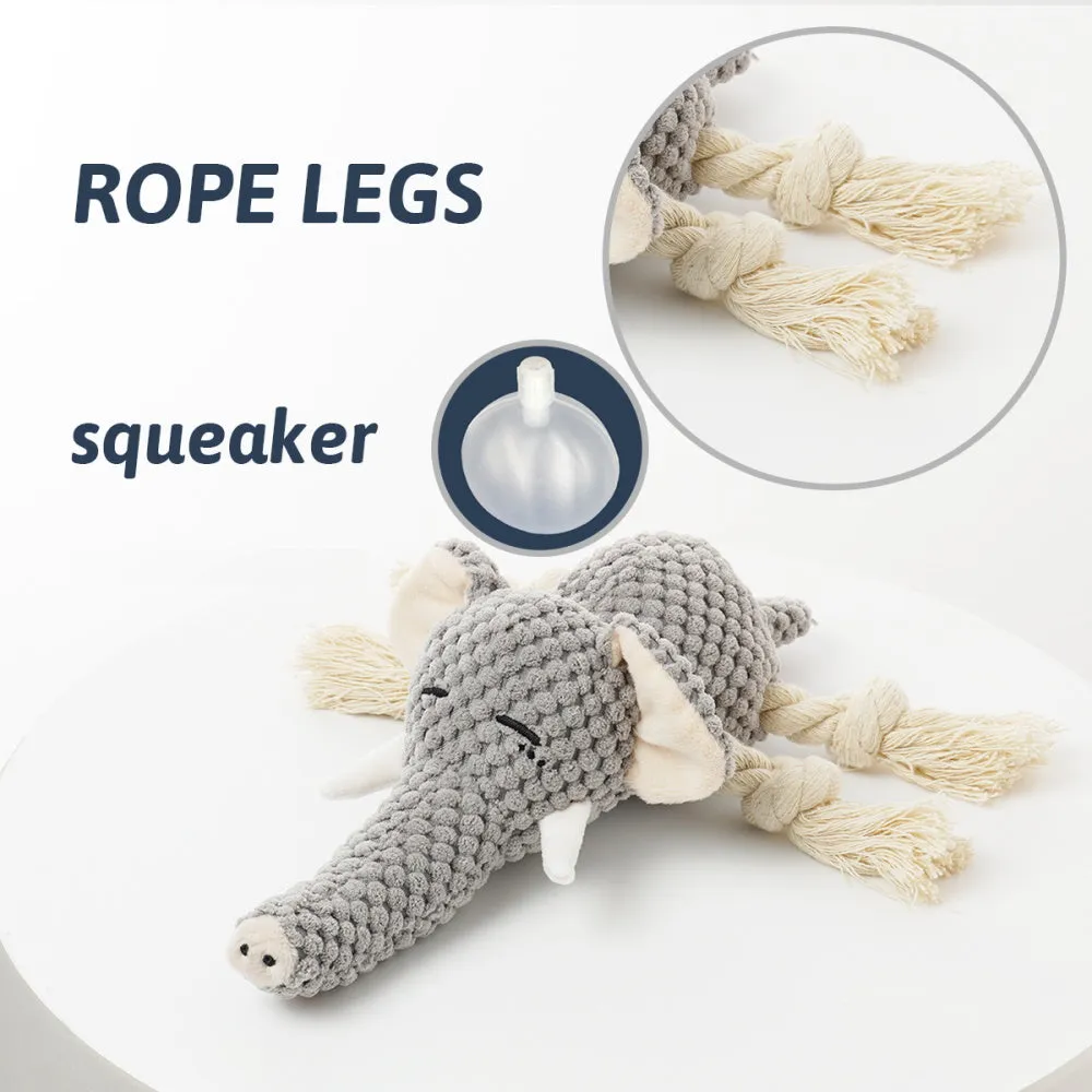 Ellie Elephant Rope Squeaker Toy