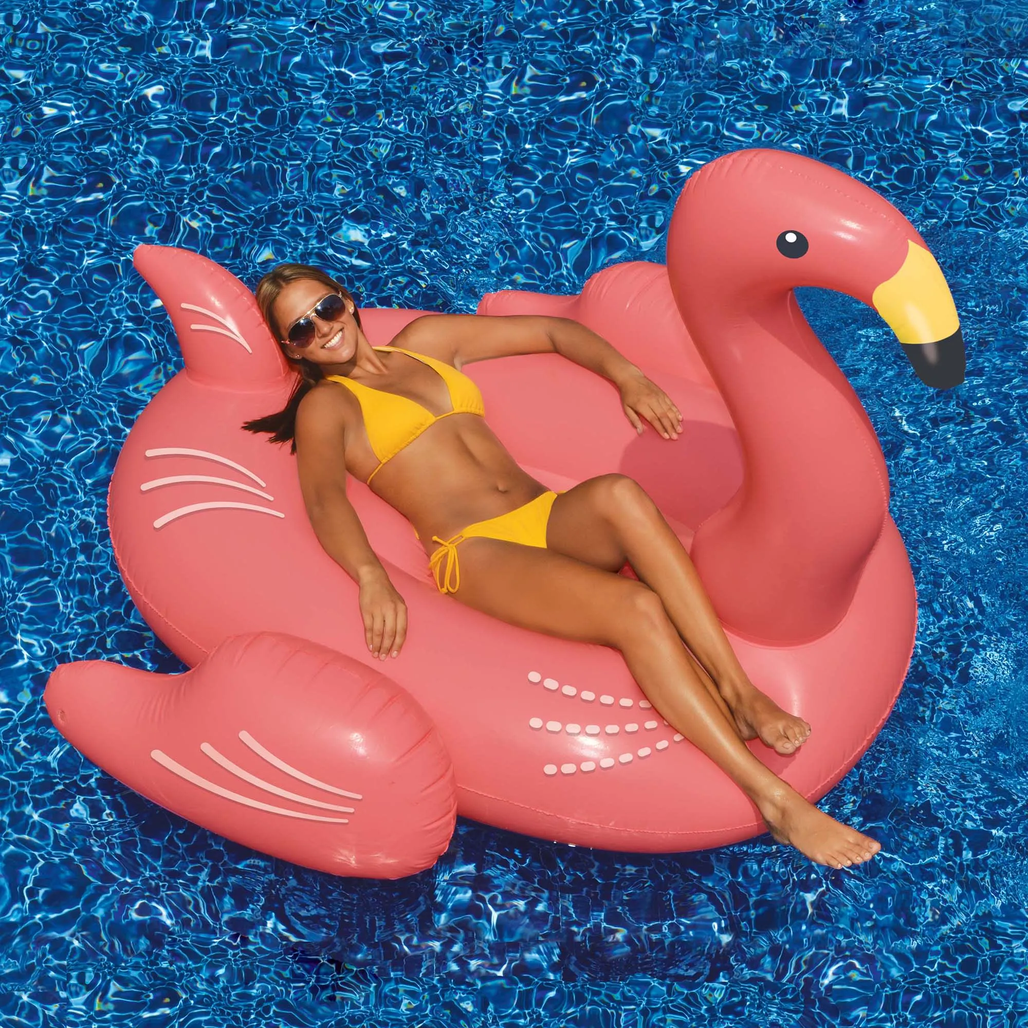 Giant Pink Flamingo 78-in Inflatable Ride-On Pool Toy