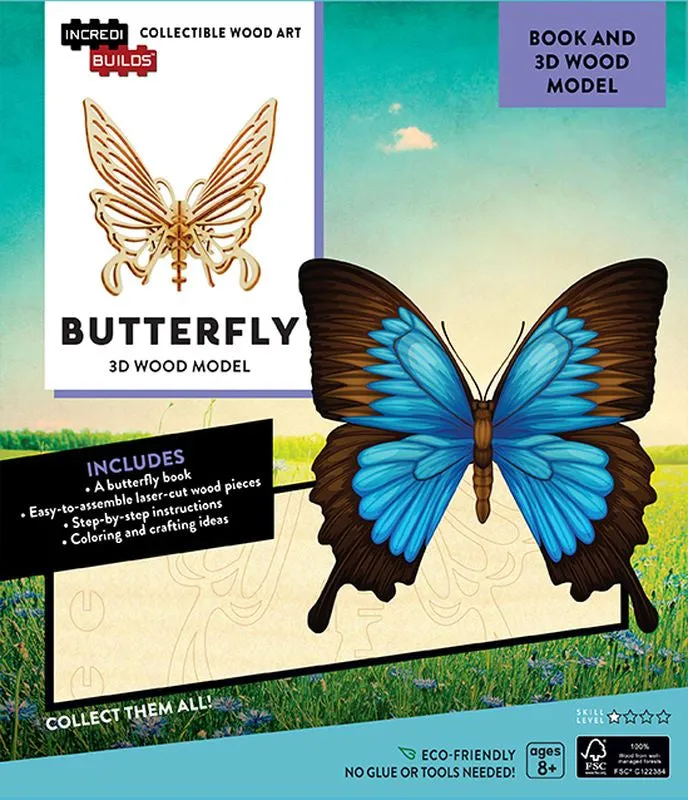 Incredibuilds 3D Wooden Model Butterfly