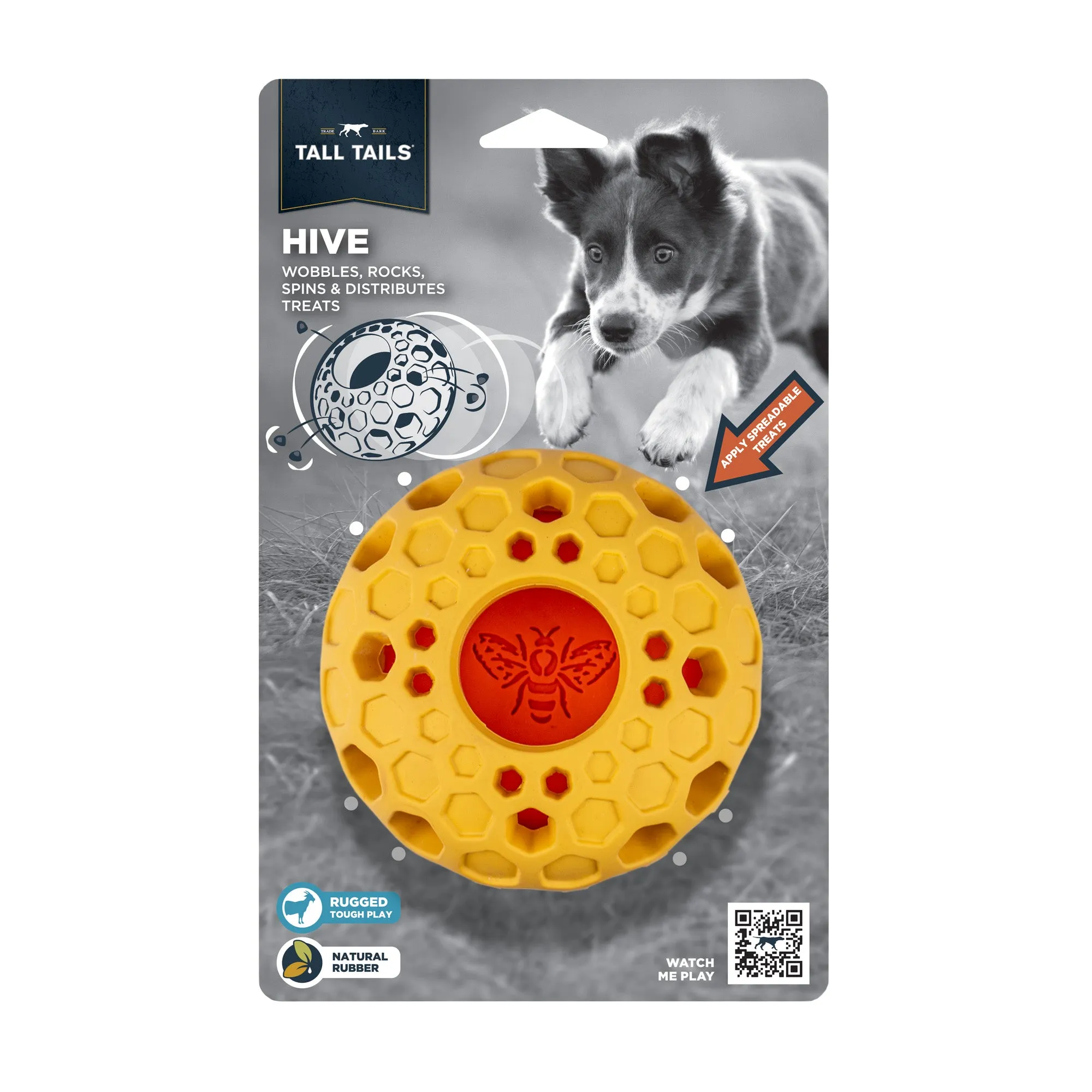 Interactive Treat Dispensing Puzzle Rubber Dog Toy: Bee Hive