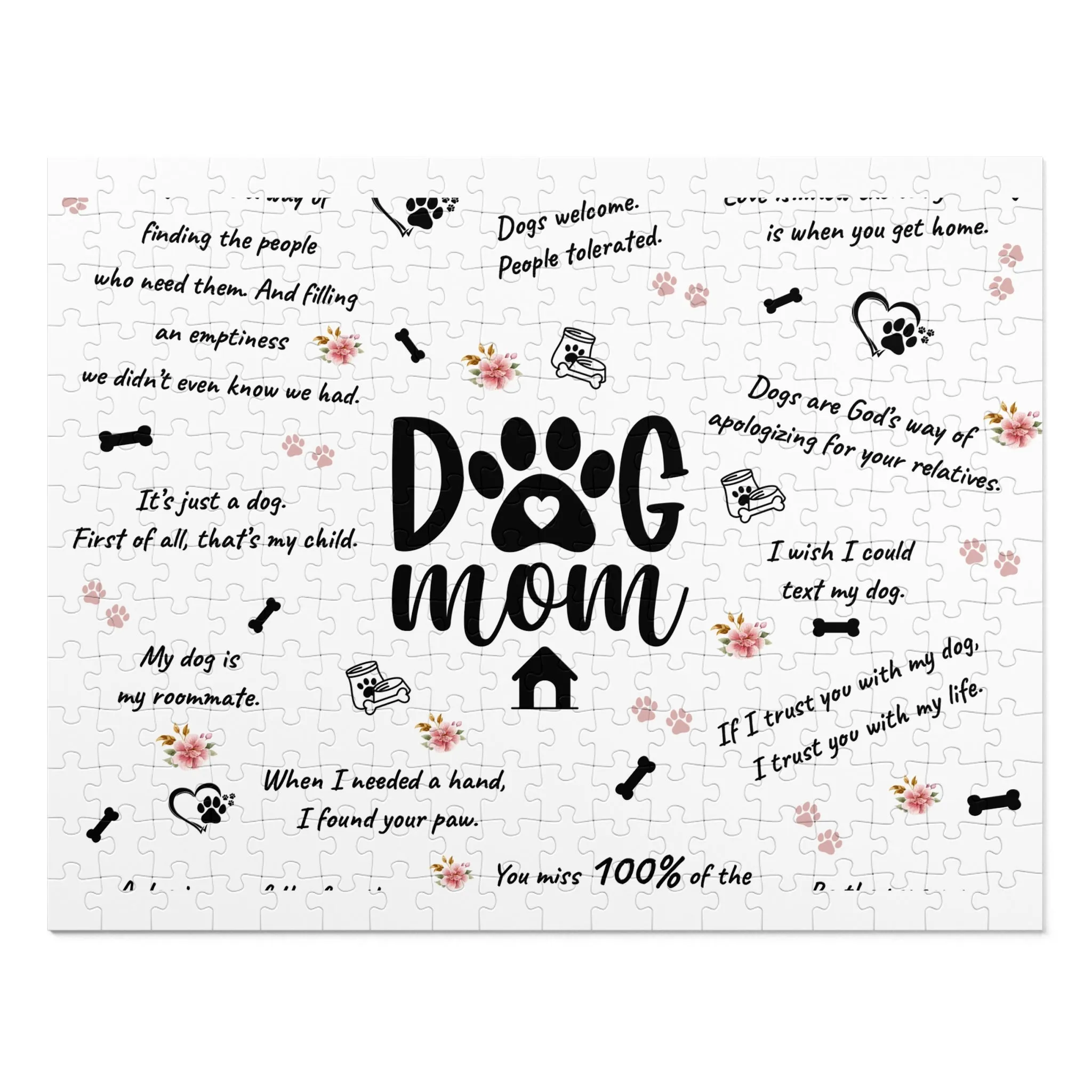 Jigsaw Puzzle, Dog Mom, Personalised/Non-Personalised (30, 110, 252, 500,1000-Piece)