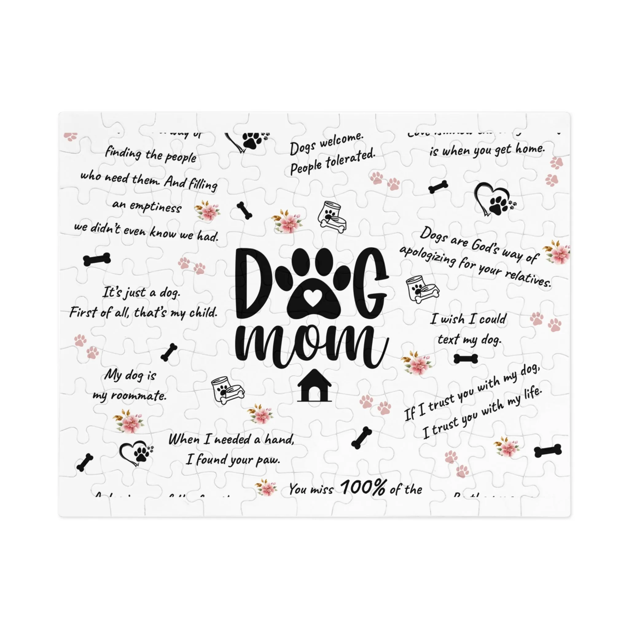 Jigsaw Puzzle, Dog Mom, Personalised/Non-Personalised (30, 110, 252, 500,1000-Piece)