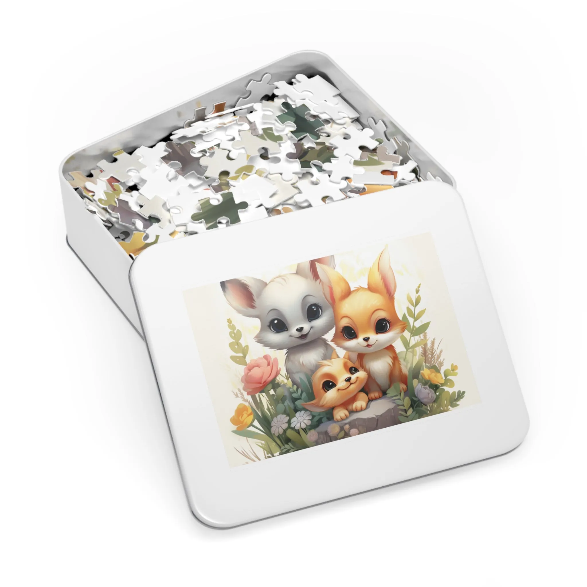 Jigsaw Puzzle, Fox Family, Personalised/Non-Personalised (30, 110, 252, 500,1000-Piece)