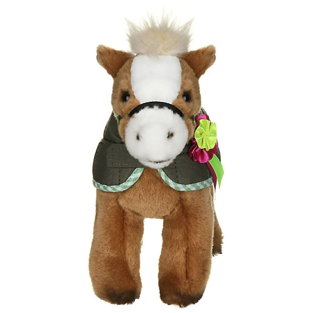 Living Nature 18cm Brown Horse With Jacket Soft Toy