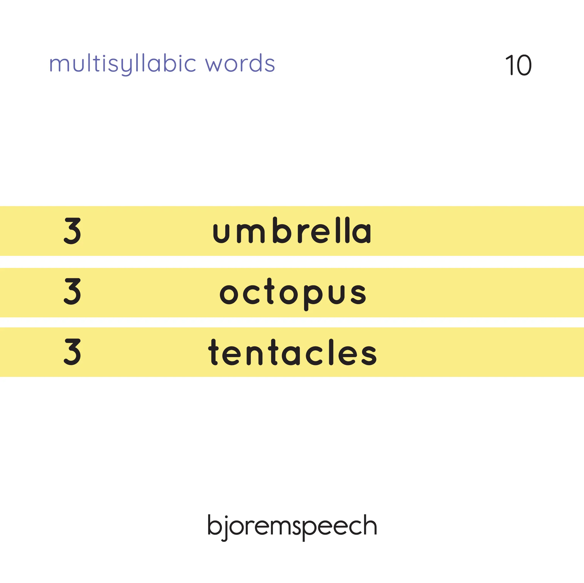 Multisyllabic Words