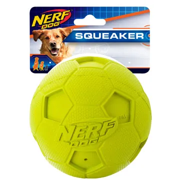 Nerf Dog Soccer Squeak Ball, Large, 4in