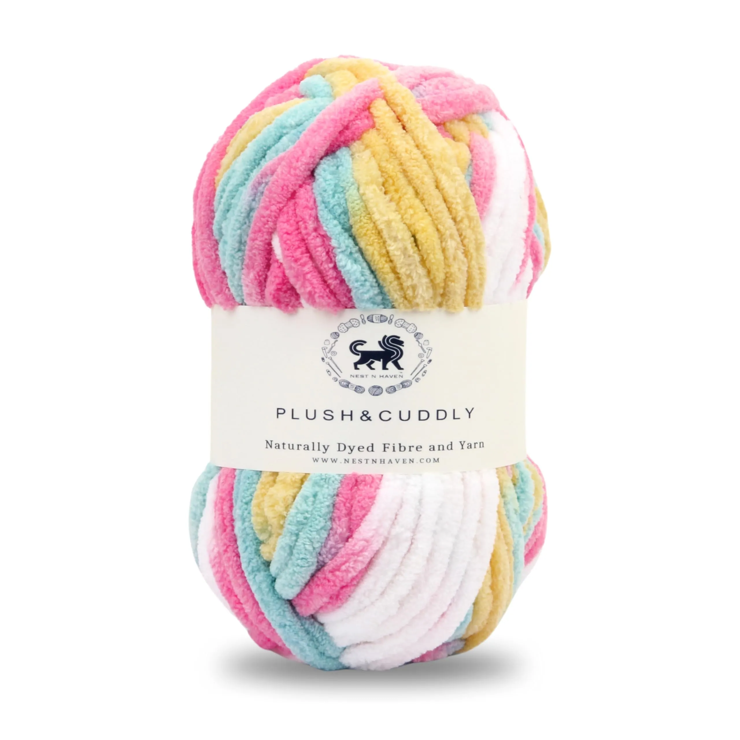 NESTNHAVEN, Wool, Plush & Cuddly, Chenille Yarn Supersoft Knitting Wool Ball, (1 Ball/100 Gram Each) Multi Colour Ball Suitable for Craft, Babywear, Baby Blankets, 5 Bulky, Shade no - NNHB008