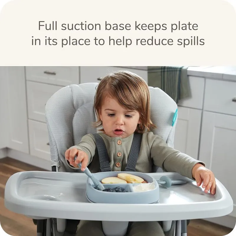 NUK for Nature Suction Plate with Lid - Stormy Blue