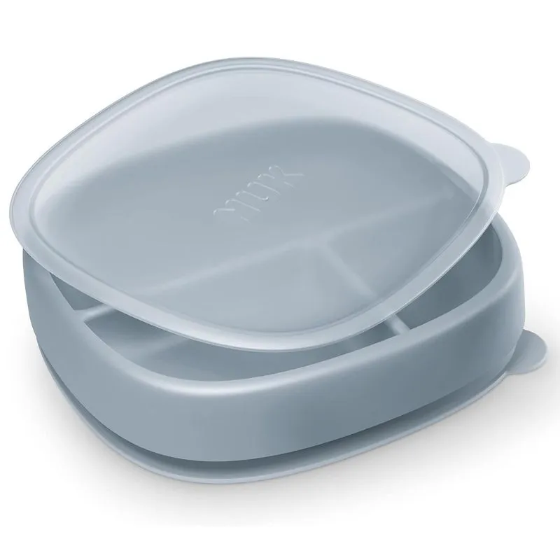 NUK for Nature Suction Plate with Lid - Stormy Blue