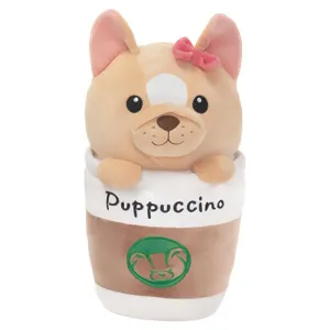 Plush Cream colored Puppuccino Puppy with Pink Bow