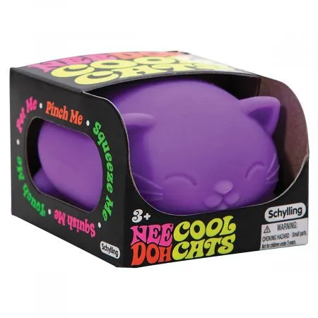 Schylling NeeDoh Cool Cats The Groovy Glob! Squishy, Squeezy, Stretchy Stress Balls - 1 Random Color Pick