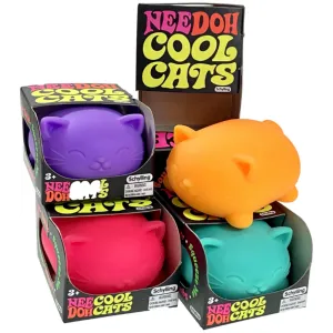 Schylling NeeDoh Cool Cats The Groovy Glob! Squishy, Squeezy, Stretchy Stress Balls - 1 Random Color Pick