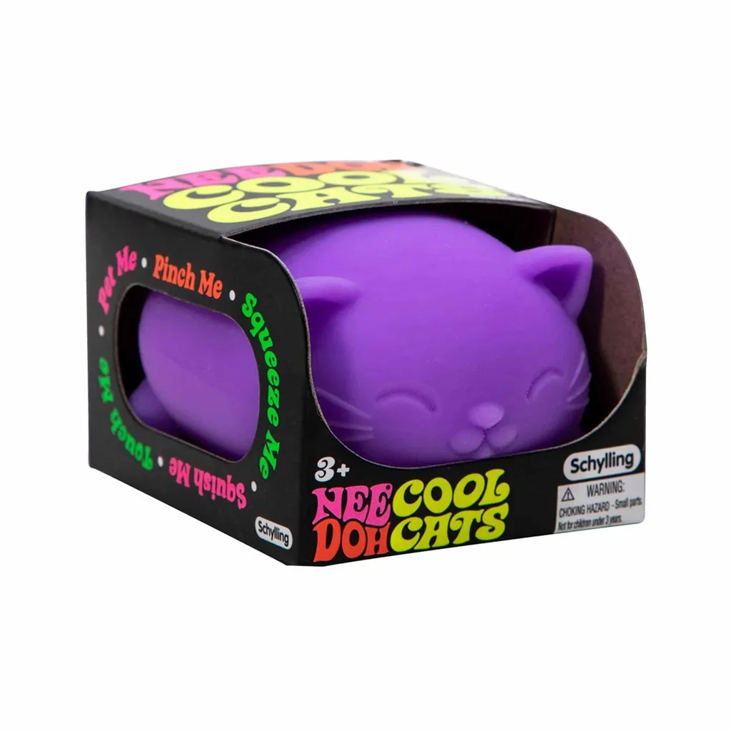 Schylling NeeDoh Cool Cats The Groovy Glob! Squishy, Squeezy, Stretchy Stress Balls - 1 Random Color Pick