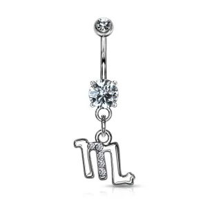 Scorpio Zodiac CZ Belly Ring