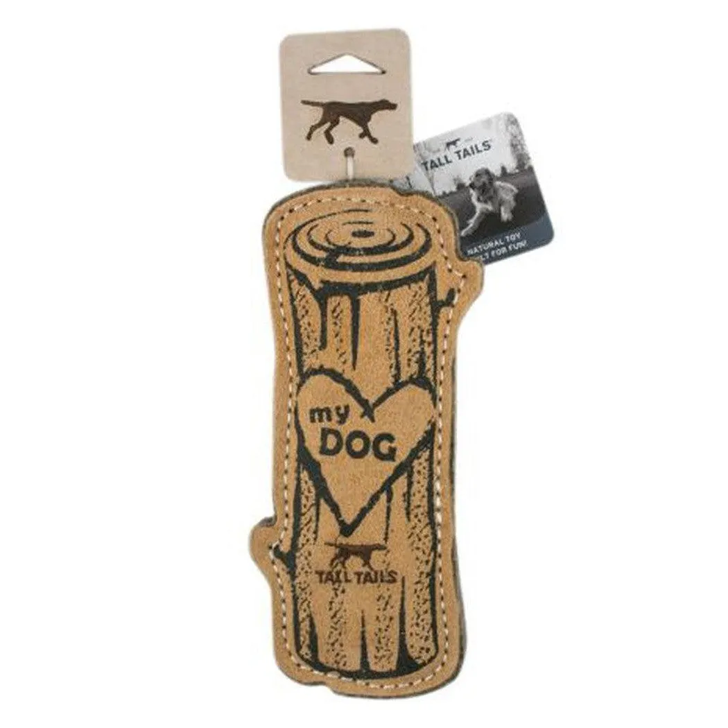 Tall Tails Natural Leather & Wool Love My Dog Log - 9"