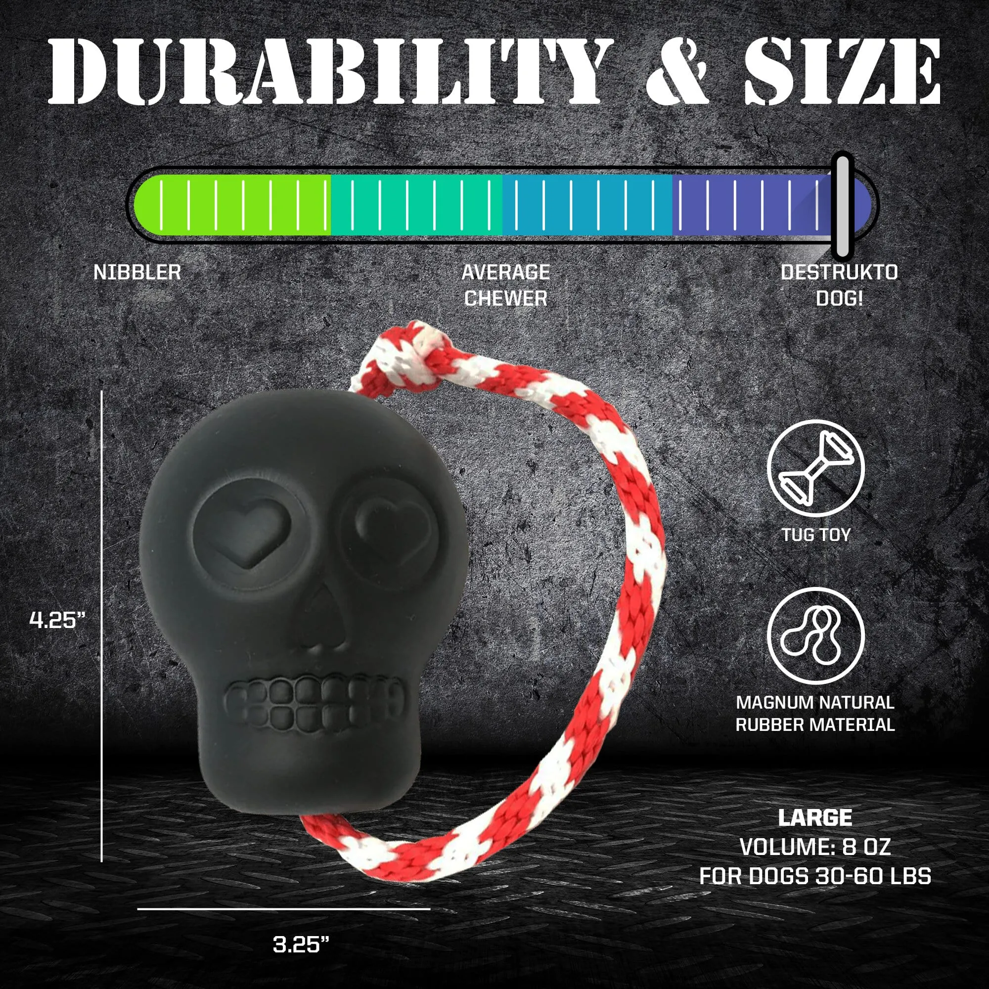 Tug Toy | Skull Black