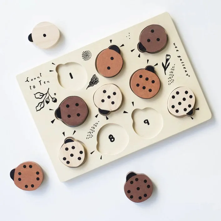 WEE GALLERY - LADYBUGS COUNT TO 10 TRAY PUZZLE