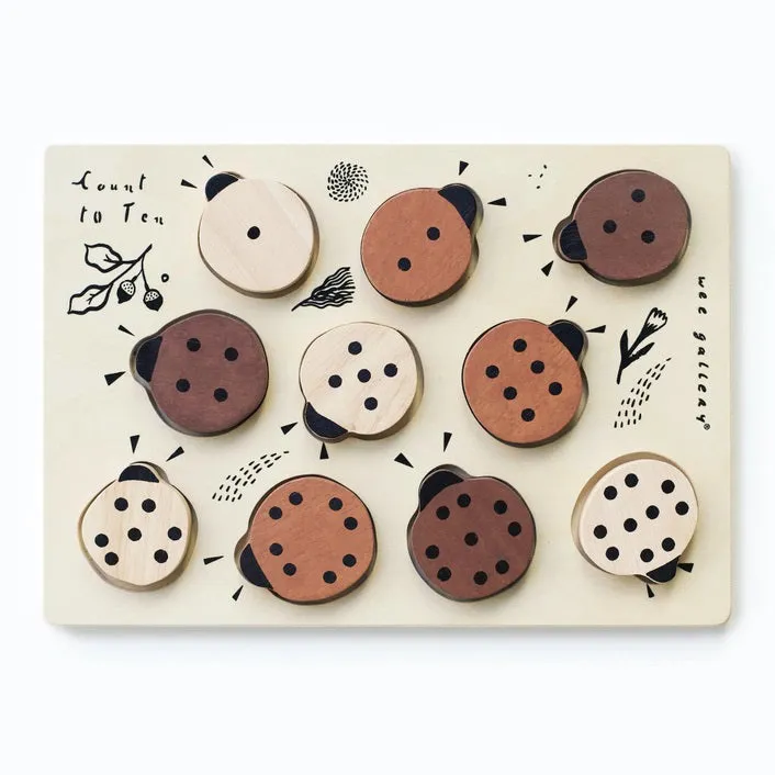 WEE GALLERY - LADYBUGS COUNT TO 10 TRAY PUZZLE