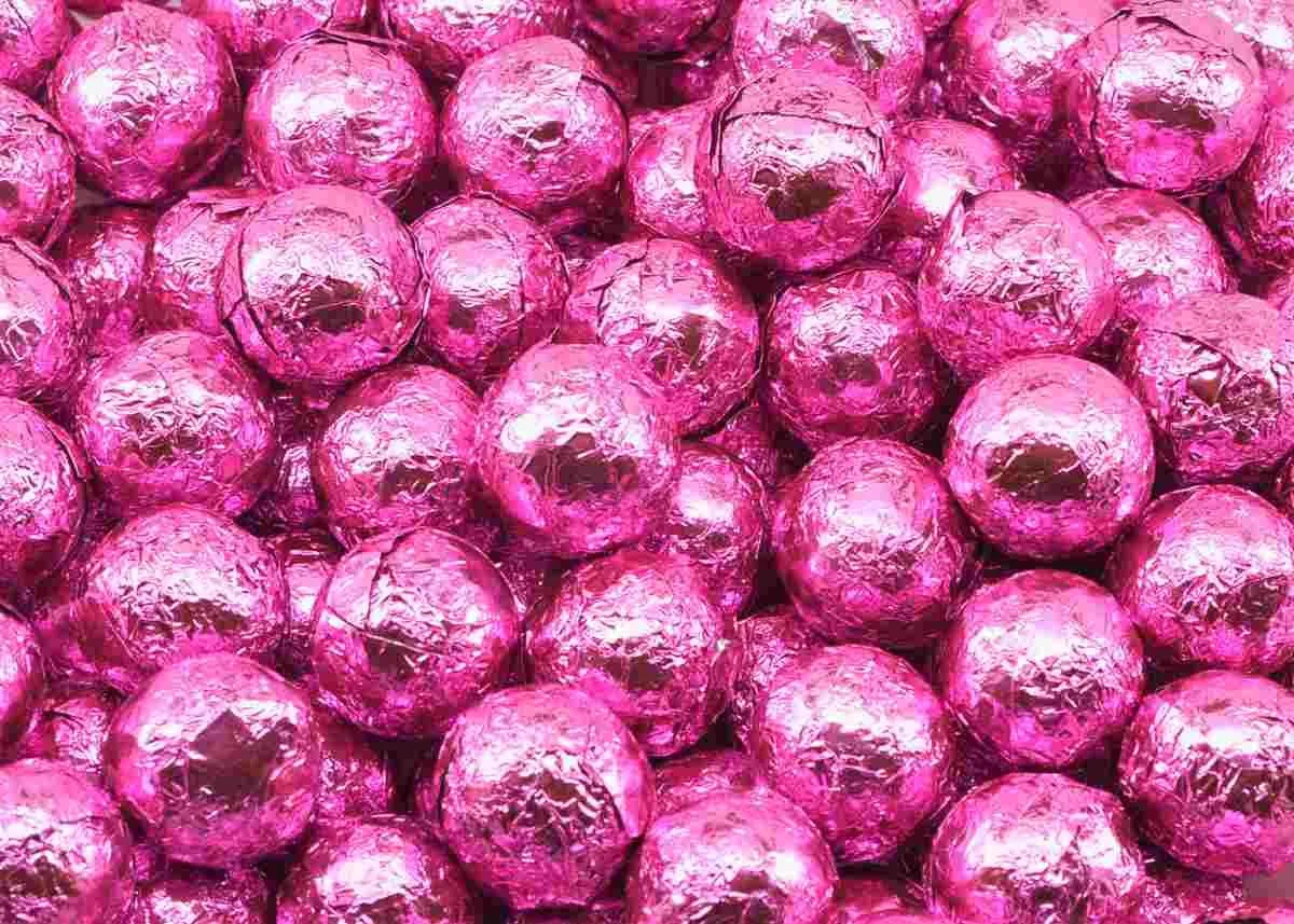 Wrapped Pink Chocolate Balls