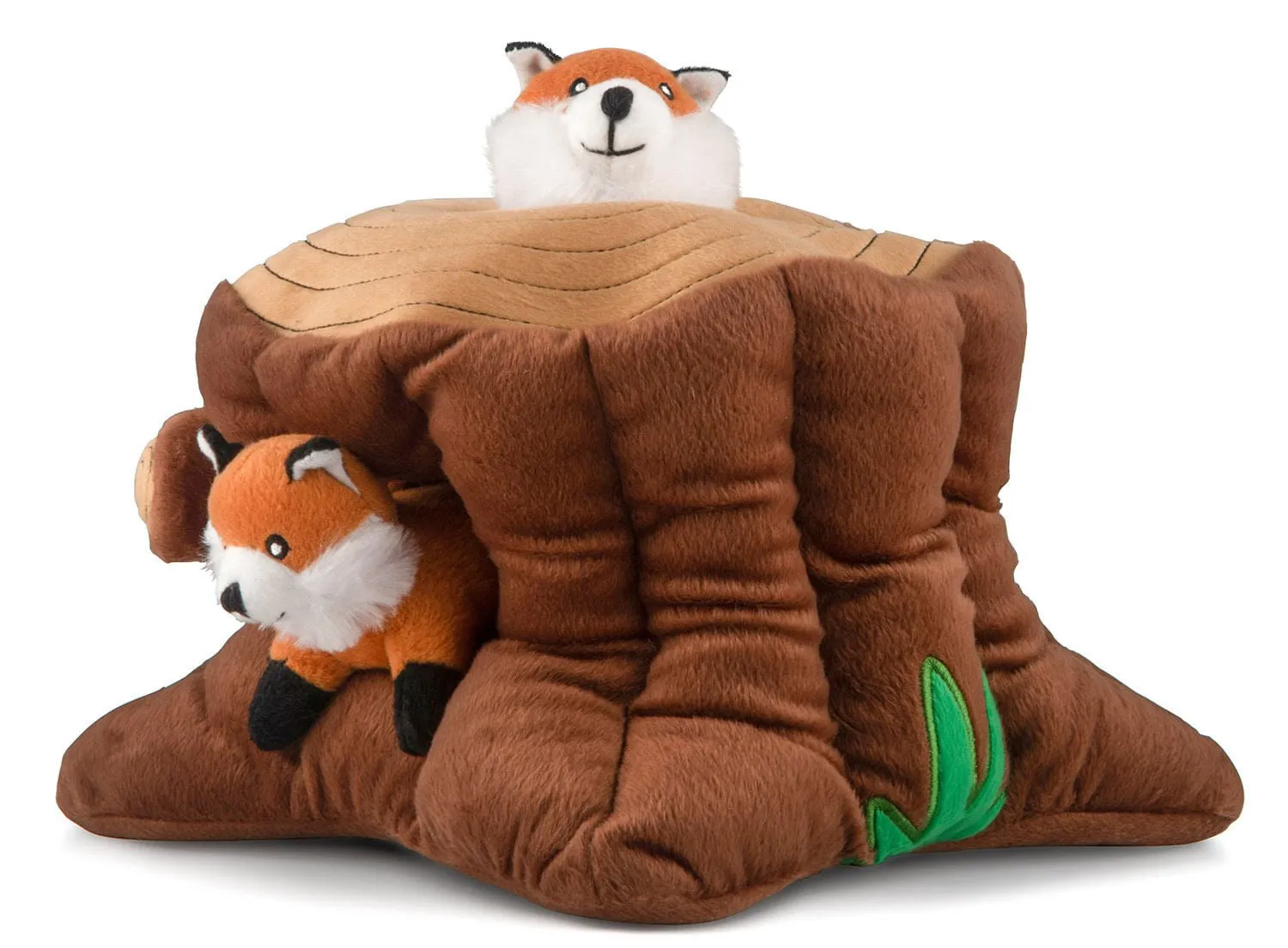 Zippy Burrow 4 Piece Fox Stump Squeaker Dog Toy